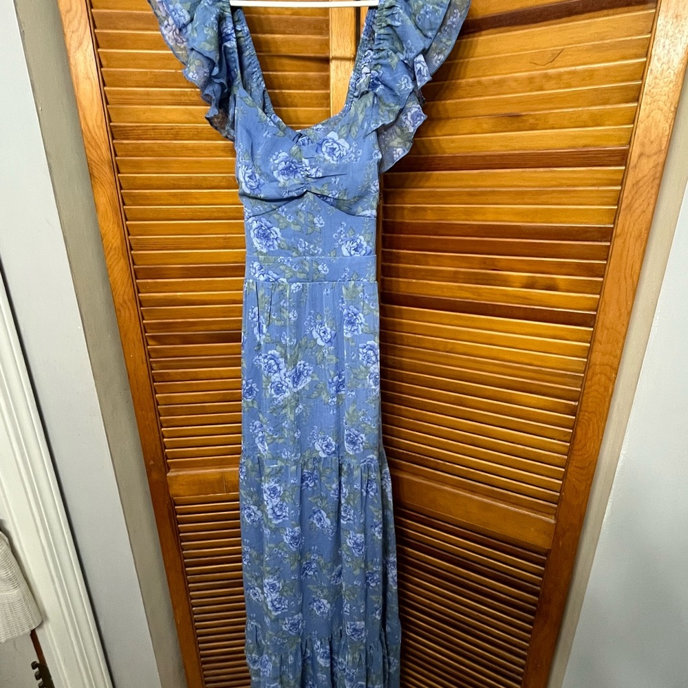 Altar'd State Blue Floral Maxi Dress
